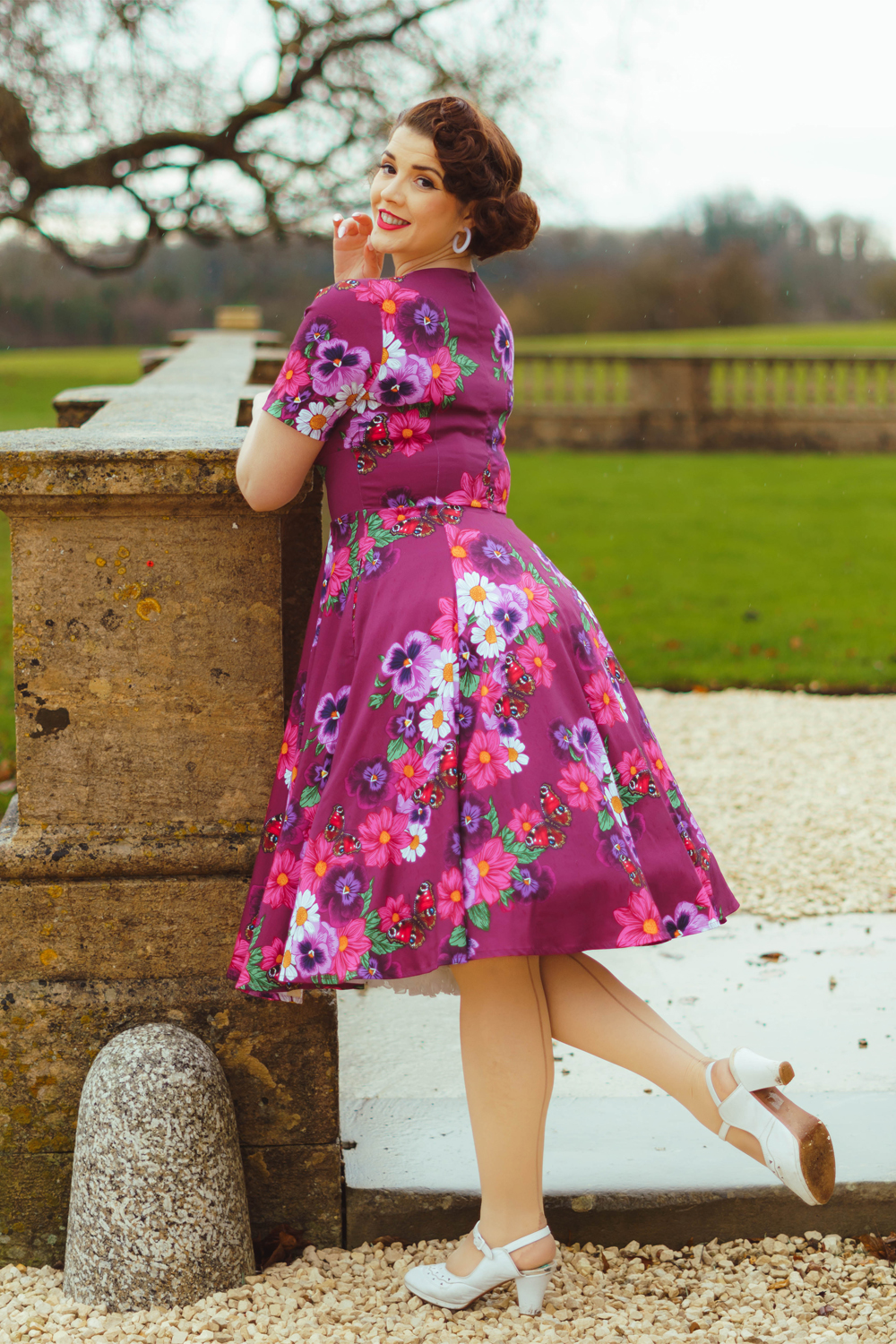 Berry Blossom Swing Dress